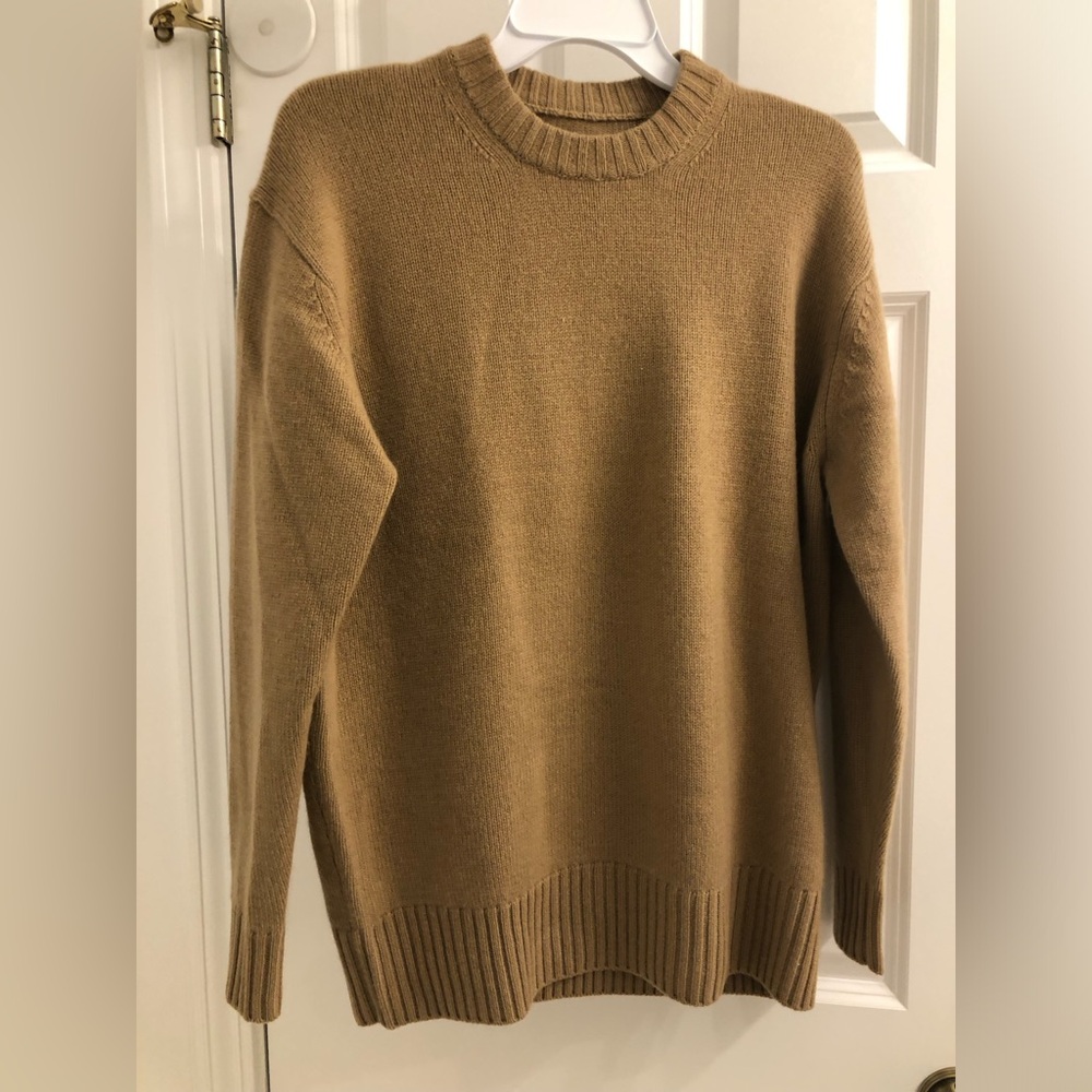 FRAME Crew Neck 100% Cashmere Sweater brown Gris women’s size S small EUC